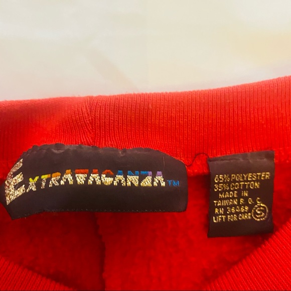 VINTAGE/RETRO 80’s Ruby red zebra/leopard print Crewneck sweater Sz M - Picture 2 of 7